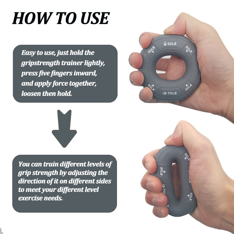 Silicone Adjustable 20-90LB Hand Grip Arm Strength Exercise